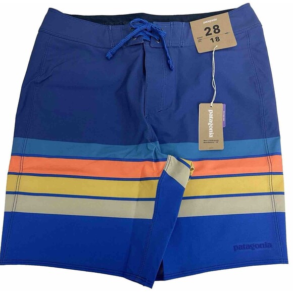 Patagonia Men's Hydropeak Boardshorts 18" swim trunk Santa Cruz Stripe: Blue 28 - Picture 9 of 14